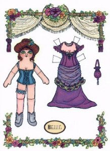 Belle, a dancehall girl paper doll